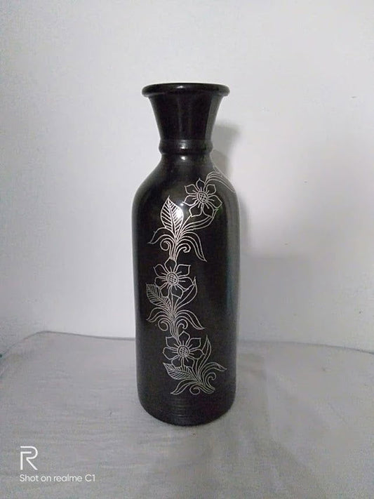 Handmade Clay Flower Vase for Home Decor and Gifting 11 Inches - ArtyCraftz.com