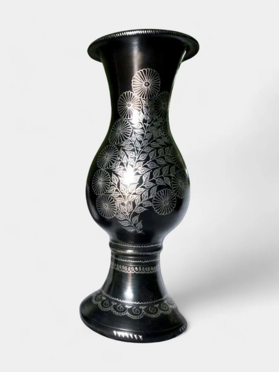 Handmade Clay Flower Vase for Home Decor and Gifting 14 Inches - ArtyCraftz.com