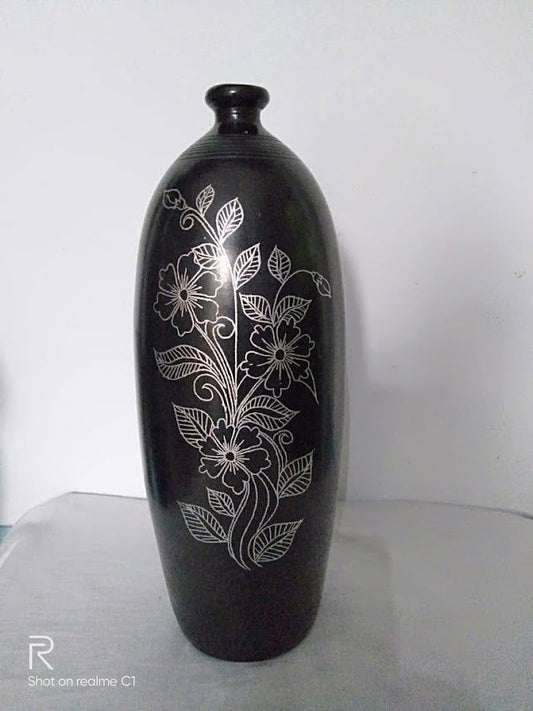 Handmade Clay Flower Vase for Home,Office Decor and Gifting 11 Inches - ArtyCraftz.com