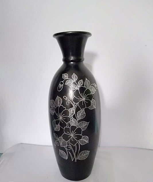 Handmade Clay Vase for Home Decor and Gifting 11 Inches - ArtyCraftz.com