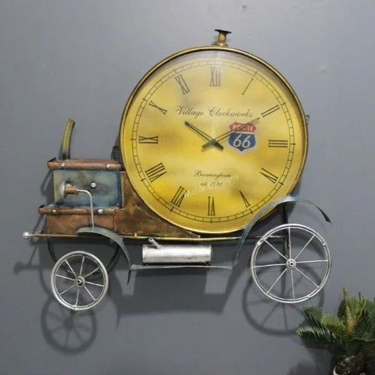 Handmade Copper Engine Clock Wall Decoration - ArtyCraftz.com