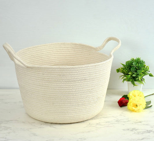 Handmade Cotton Basket for Home Decor - ArtyCraftz.com