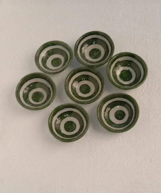 Handmade Decorative Diwali Diya Oil Lamps for Pooja 2*2 Inches Dark Green Color - ArtyCraftz.com