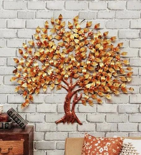 Handmade Golden Tree Wall Hanging