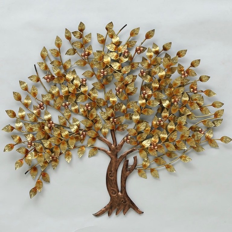 Handmade Golden Tree Wall Hanging