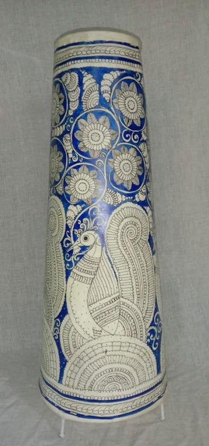 Handmade Hand Painted Leather Lamp Multi Color 25 Inches - ArtyCraftz.com