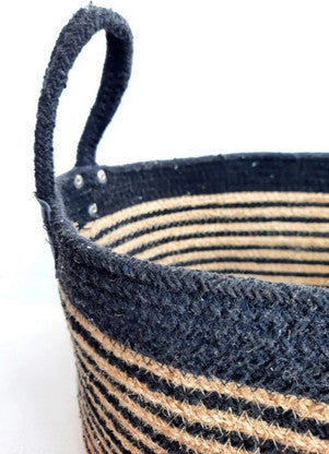 Handmade Jute and Cotton Basket