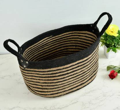 Handmade Jute and Cotton Basket