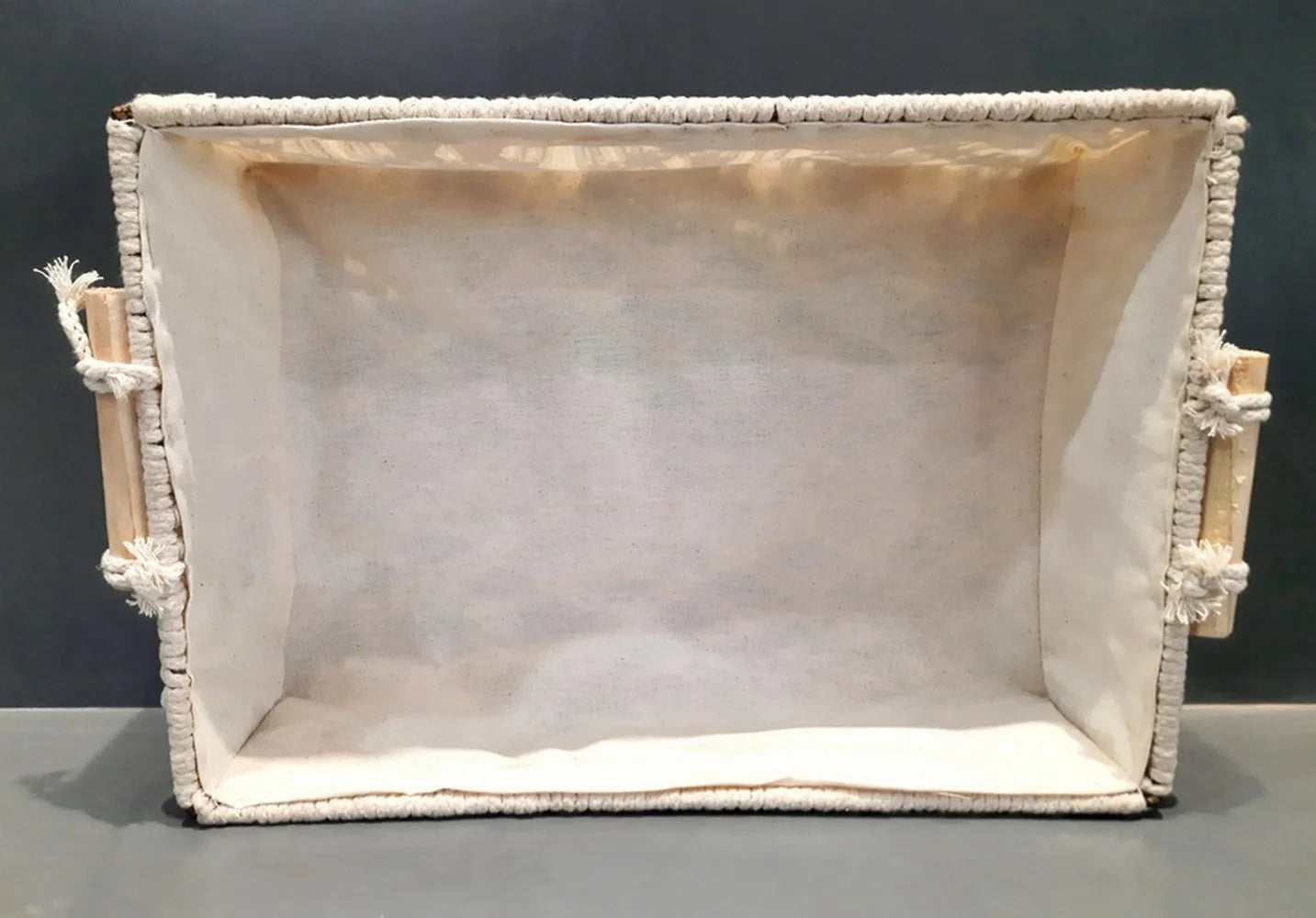 Handmade Macrame Storage Basket with Fabric Lining-ArtyCraftz.com