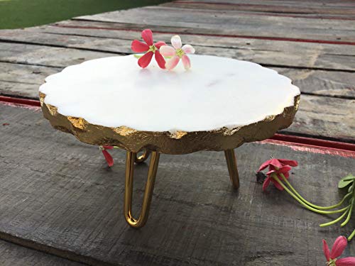 Handmade Marble White Muffin and Pastry Stand Small ( 6inch x6inch x 3.5inch)