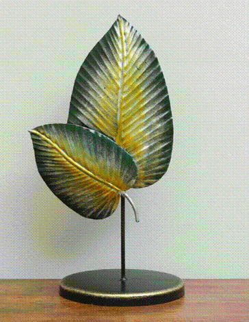 Handmade Metal Abies Leaf Table Decor for Home Decor and Gifting 8*7*16 Inches - ArtyCraftz.com