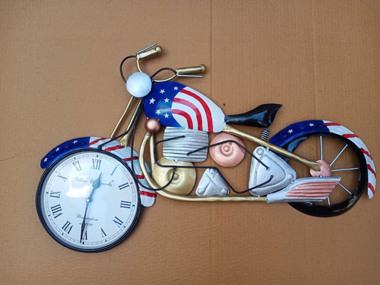 Handmade Metal Bike Wall Clock for Home Decor and Gifting - ArtyCraftz.com