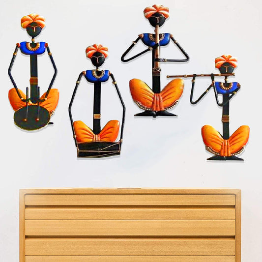 Handmade Metal Orange Musician Wall Hanging-ArtyCraftz.com