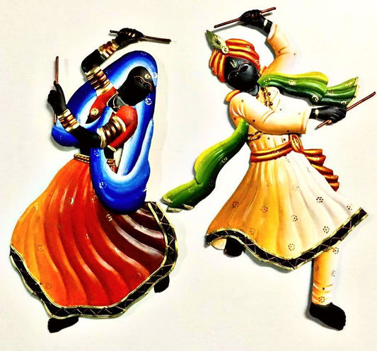 Handmade Metal RK Dandiya Couple Wall Hanging Home Decor - ArtyCraftz.com
