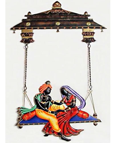 Handmade Metal Radha Krishna Zula