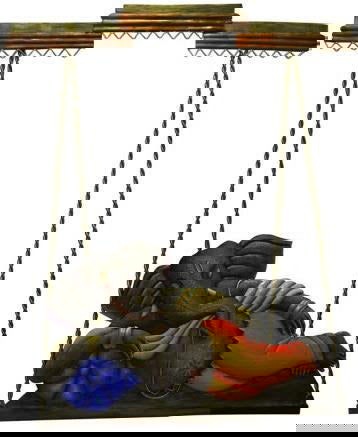 Handmade Metal Sleeping Ganesh Zula for Home Decor and Gifting  26*20 Inches - ArtyCraftz.com