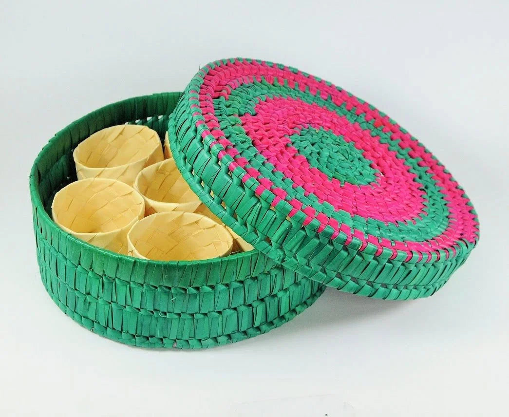 Handmade Palm Leaves Spice Box - ArtyCraftz.com