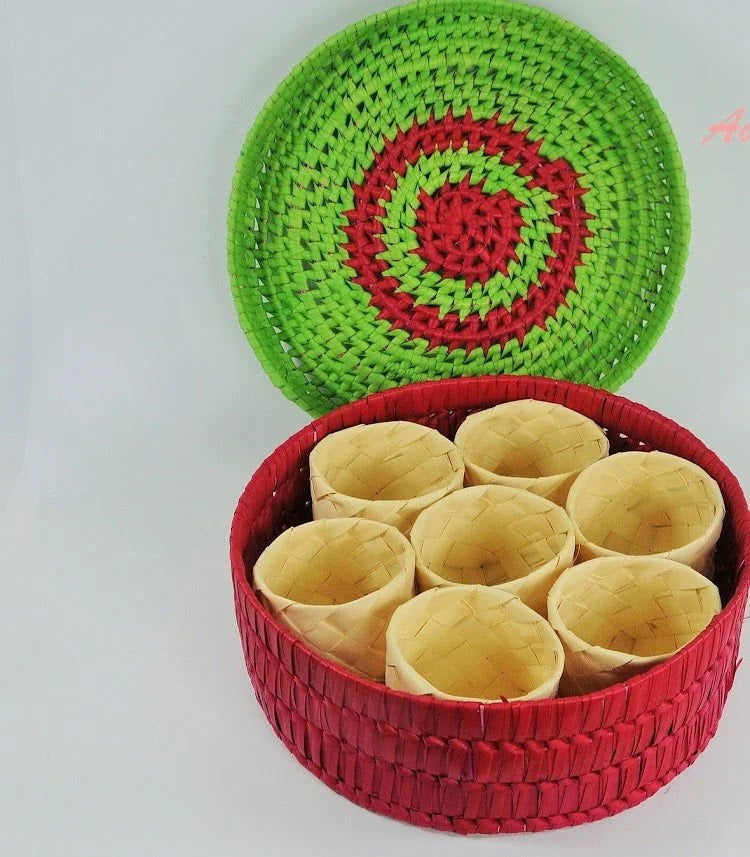 Handmade Palm Leaves Spice Box - ArtyCraftz.com