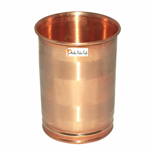 Handmade Pure Copper Glass Tumbler Silver Touch for Ayurveda Healing - ArtyCraftz.com