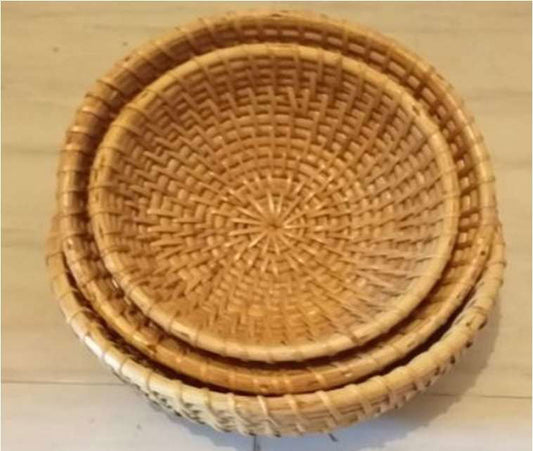 Handmade Round Cane Basket Set of 3 - ArtyCraftz.com