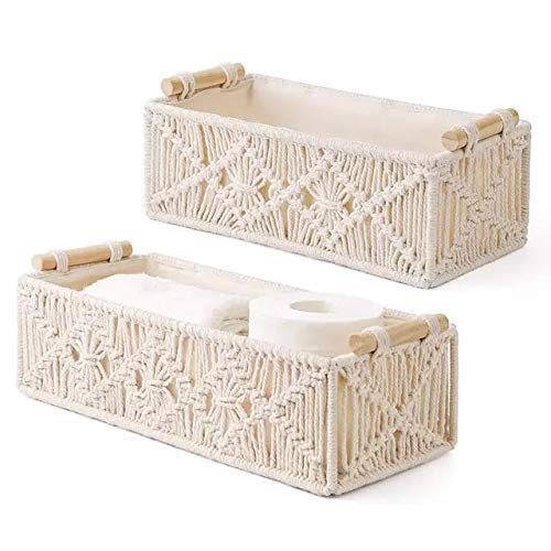 Handmade Set of 2 Macrame Storage Baskets