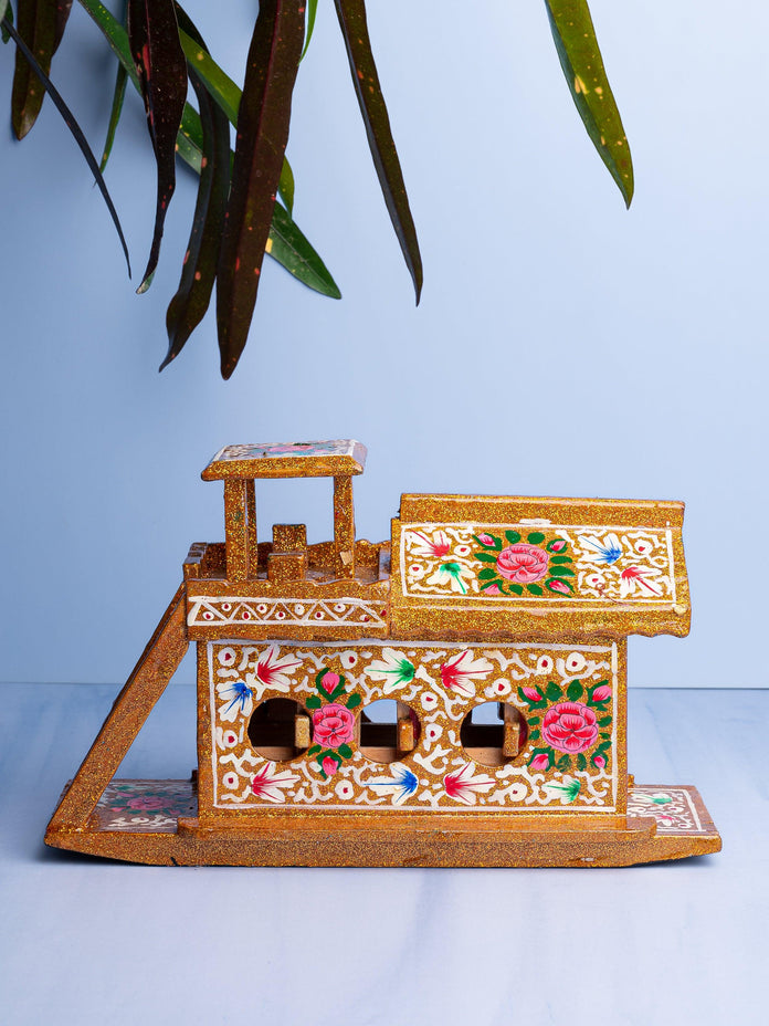 Handmade Vibrant Paper Mache Kashmiri House Boat-ArtyCraftz.com