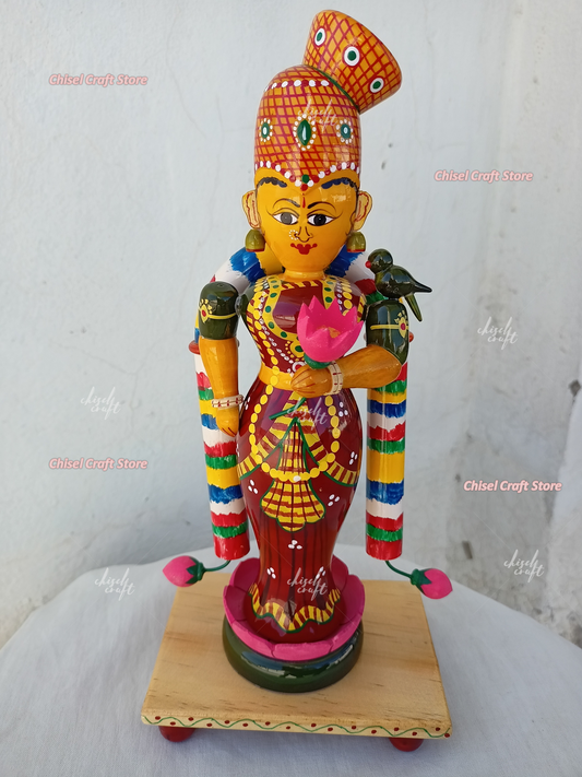 Handmade Wooden Etikoppaka Andal Idol Big - ArtyCraftz.com
