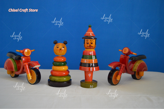 Handmade Wooden Etikoppaka Children play toys - ArtyCraftz.com