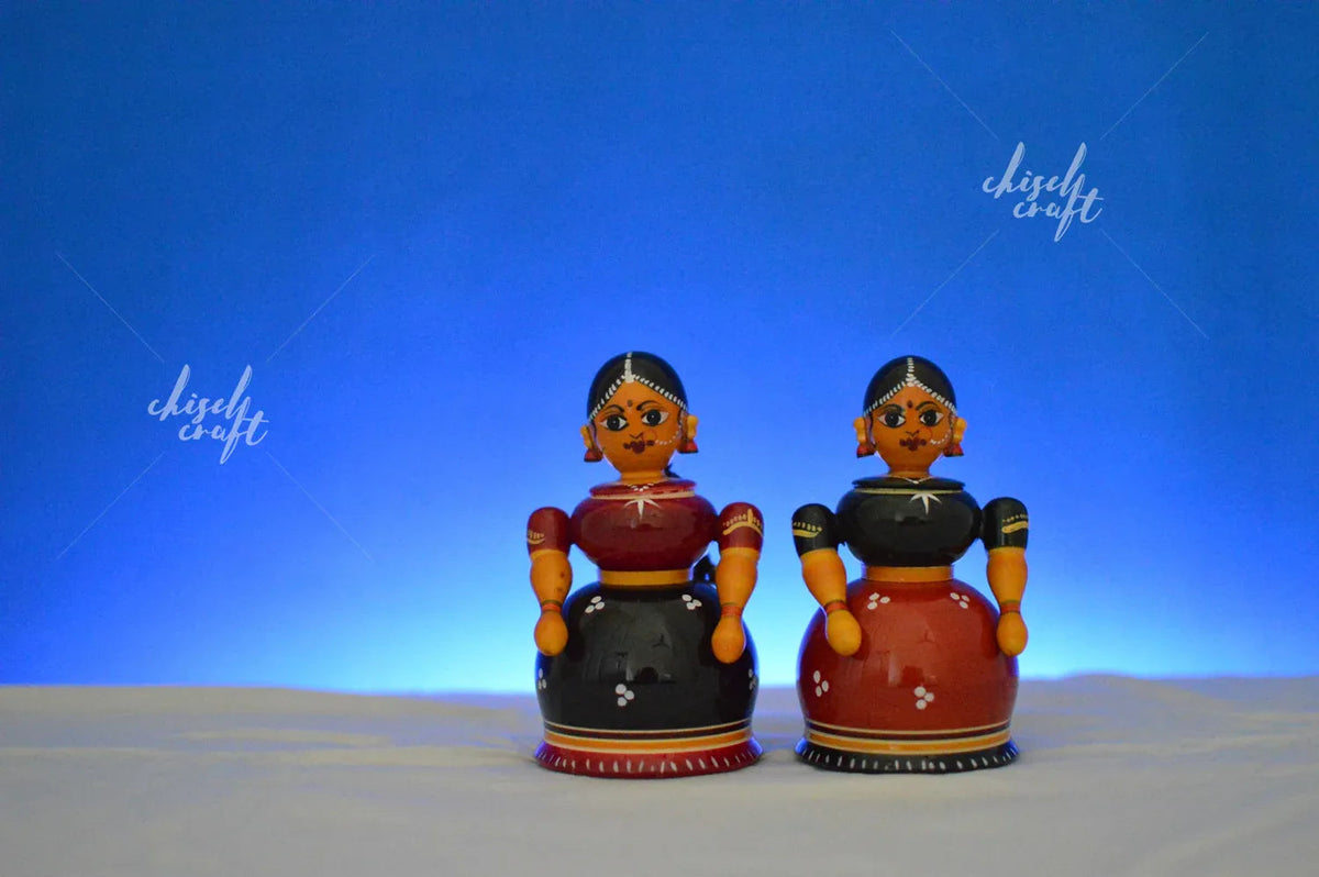 Handmade Wooden Etikoppaka Lady Toys - ArtyCraftz.com