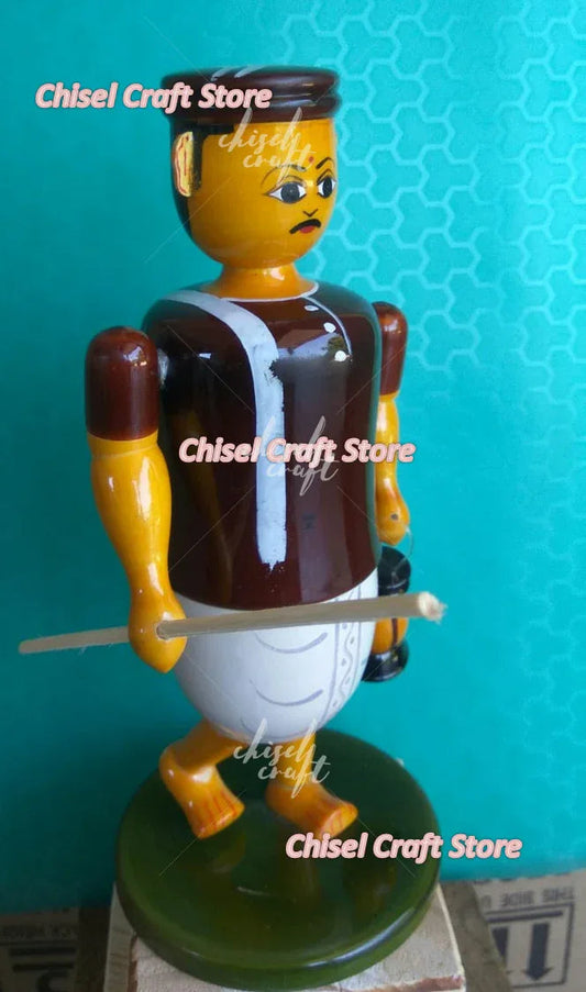 Handmade Wooden Etikoppaka Village Farmer - ArtyCraftz.com