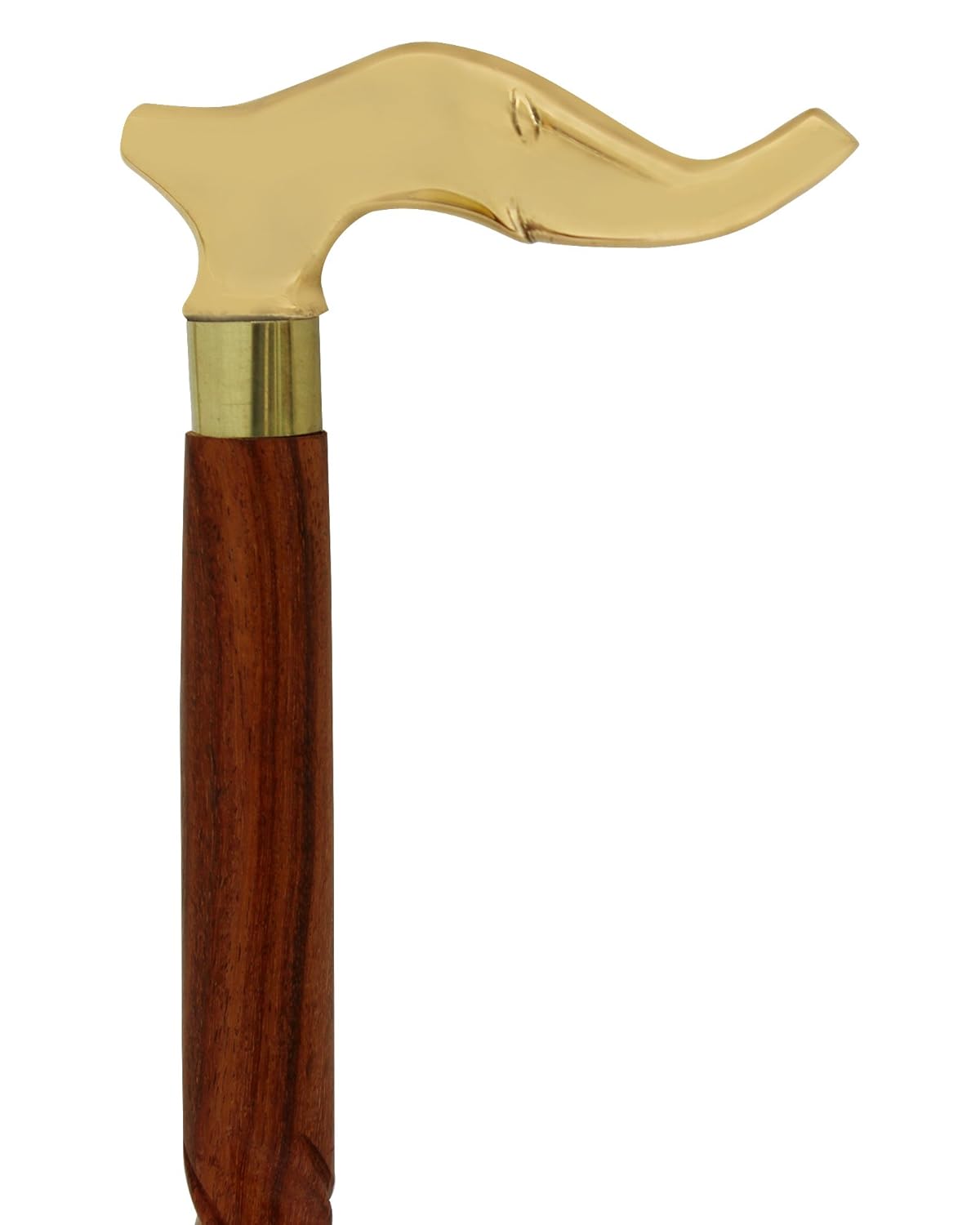 Handmade Wooden Folding Walking Stick 36 Inches with Brass Handle - ArtyCraftz.com