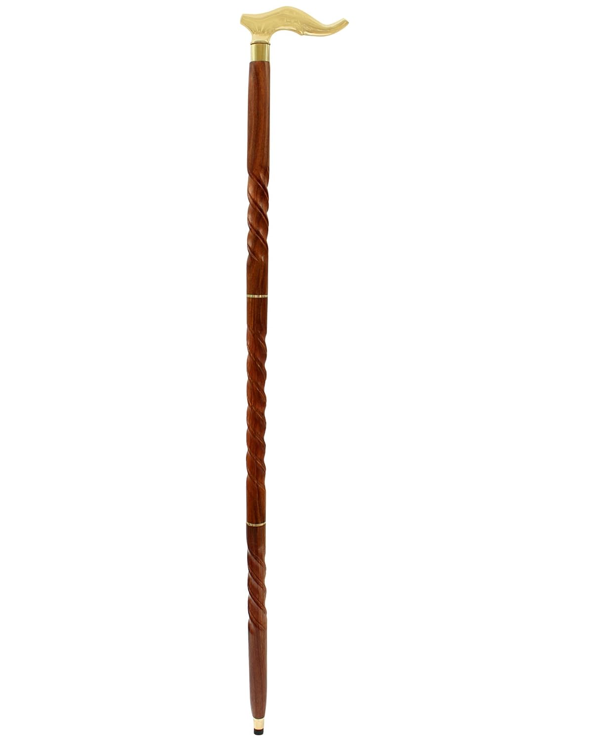 Handmade Wooden Folding Walking Stick 36 Inches with Brass Handle - ArtyCraftz.com