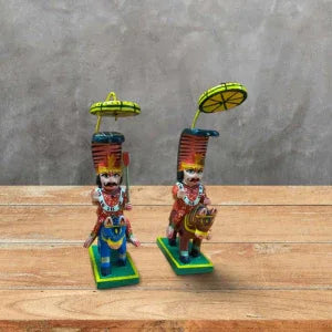 Handmade Wooden Goga ji for Home Decor and Gifting 6 Inches Set of 2 Showpiece - ArtyCraftz.com