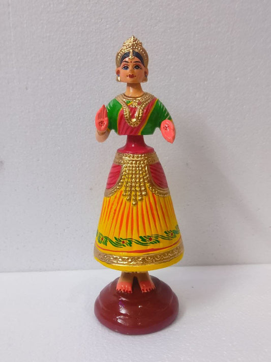 Handmade Wooden Kondapalli Dancing Doll, Butta Bomma Showpiece - ArtyCraftz.com