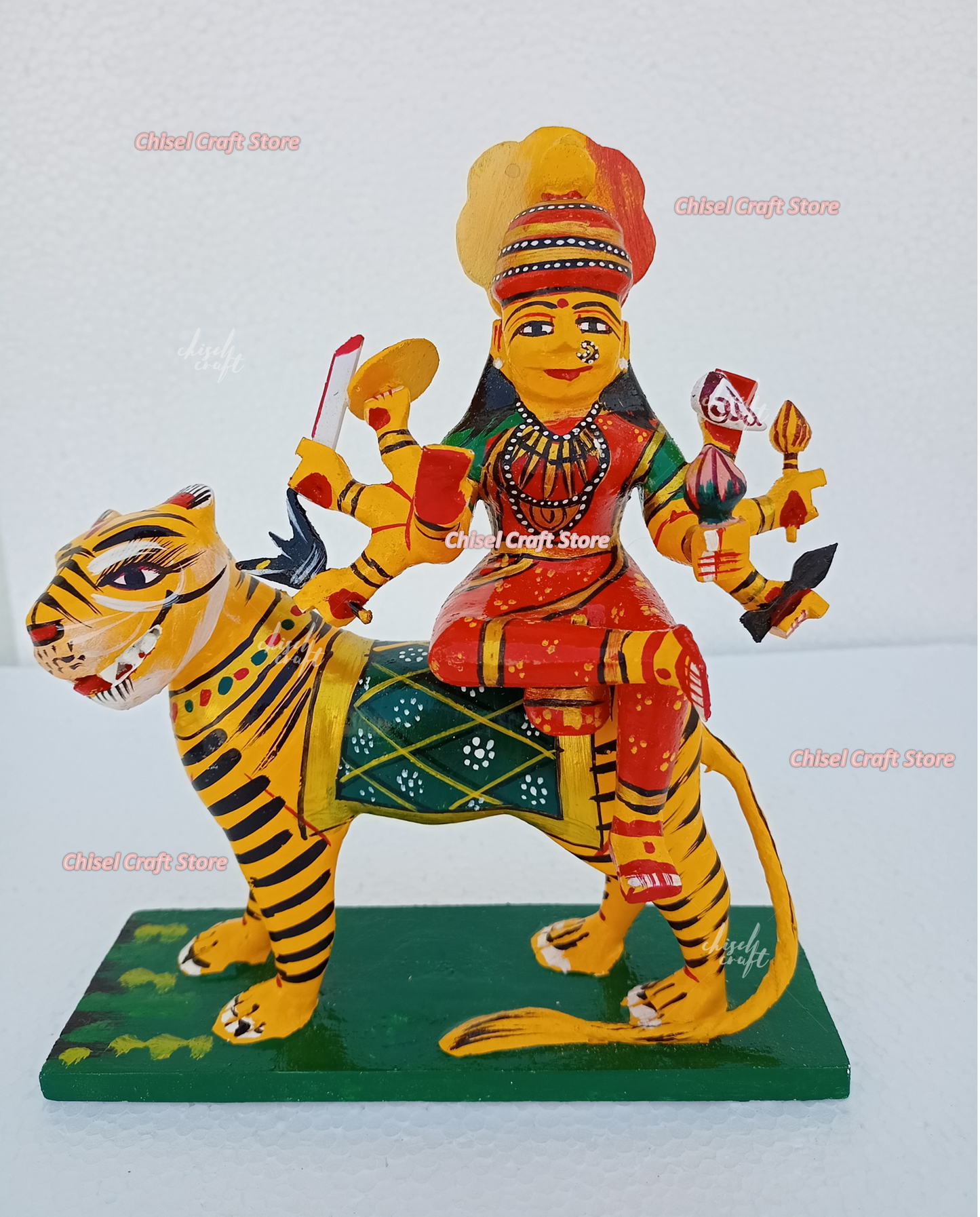 Handmade Wooden Kondapalli Durga Devi - ArtyCraftz.com