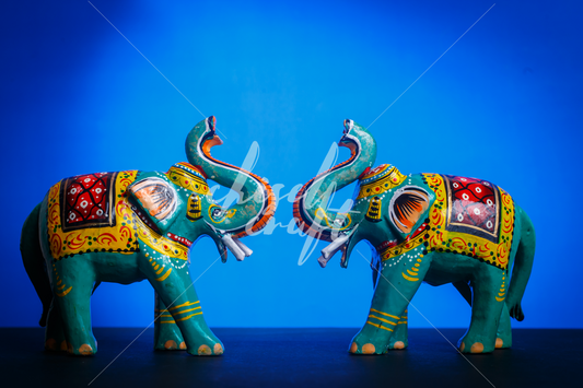 Handmade Wooden Kondapalli Elephants Pair - ArtyCraftz.com