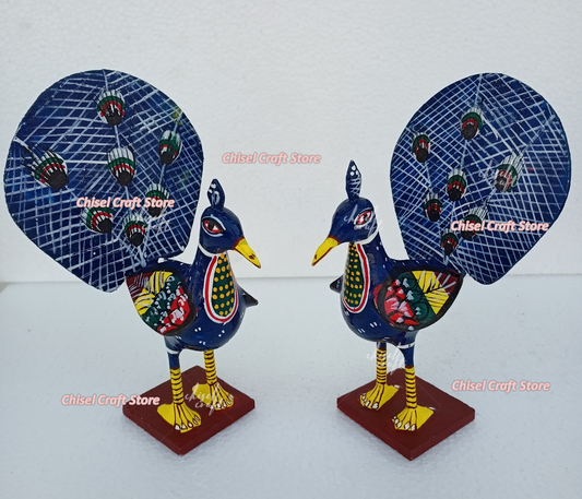 Handmade Wooden Kondapalli Peacock Special Pair - ArtyCraftz.com