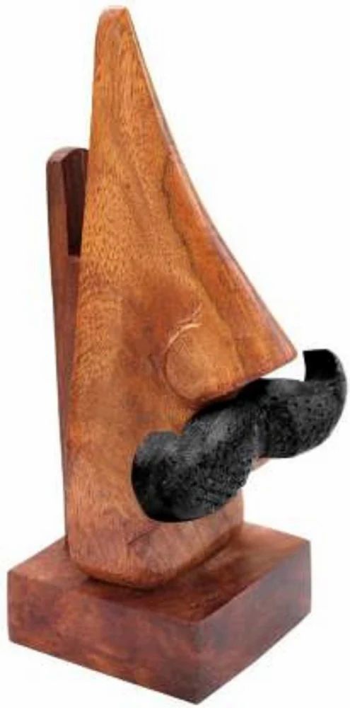 Handmade Wooden Nose Shaped Spectacle Specs Eyeglass Holder Stand with Moustache