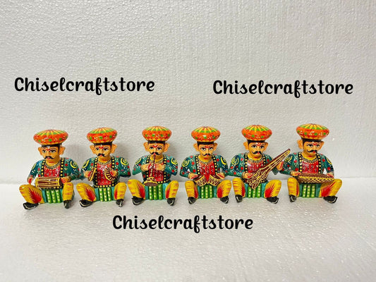 Handmade Wooden Rajasthani 6 Piece Musician Bawla Set Big - ArtyCraftz.com