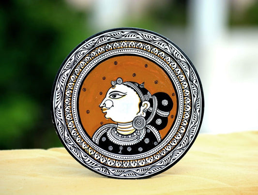 Handpainted Brown with Woman on MDF Wooden Wall Hanging - ArtyCraftz.com