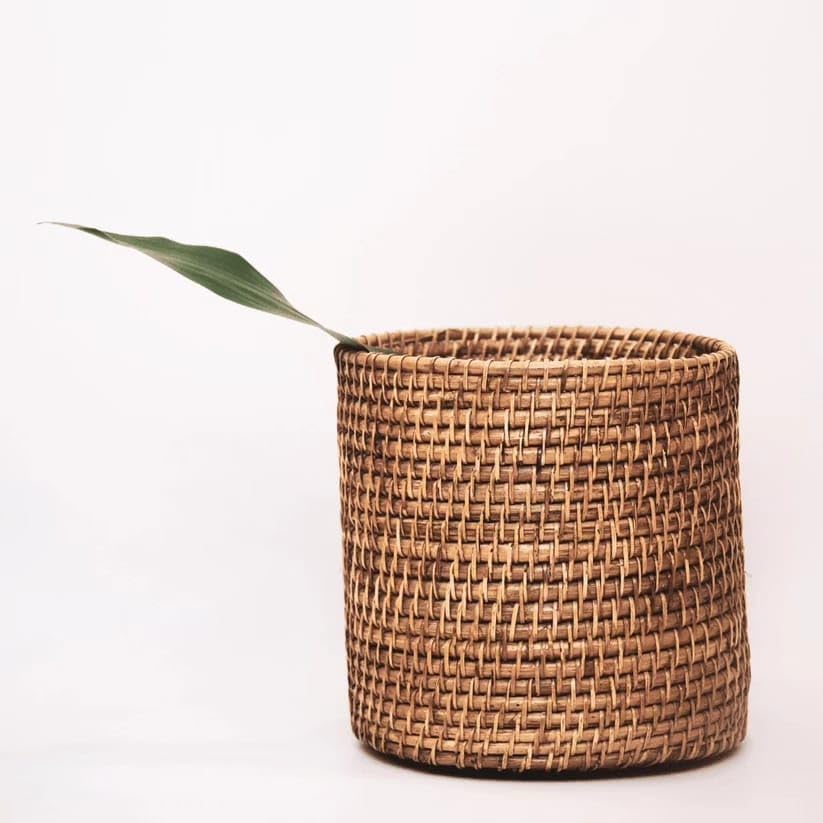 Handwoven Cane Planter Round-ArtyCraftz.com