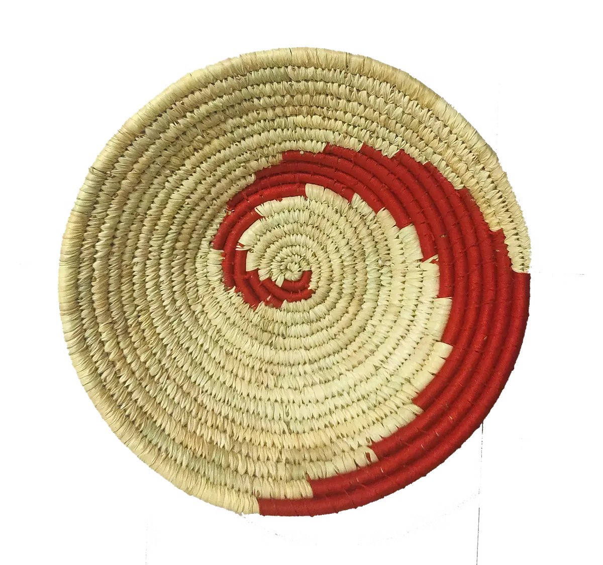 Handwove natural beige with Red Sabai grass Wall plate-ArtyCraftz.com