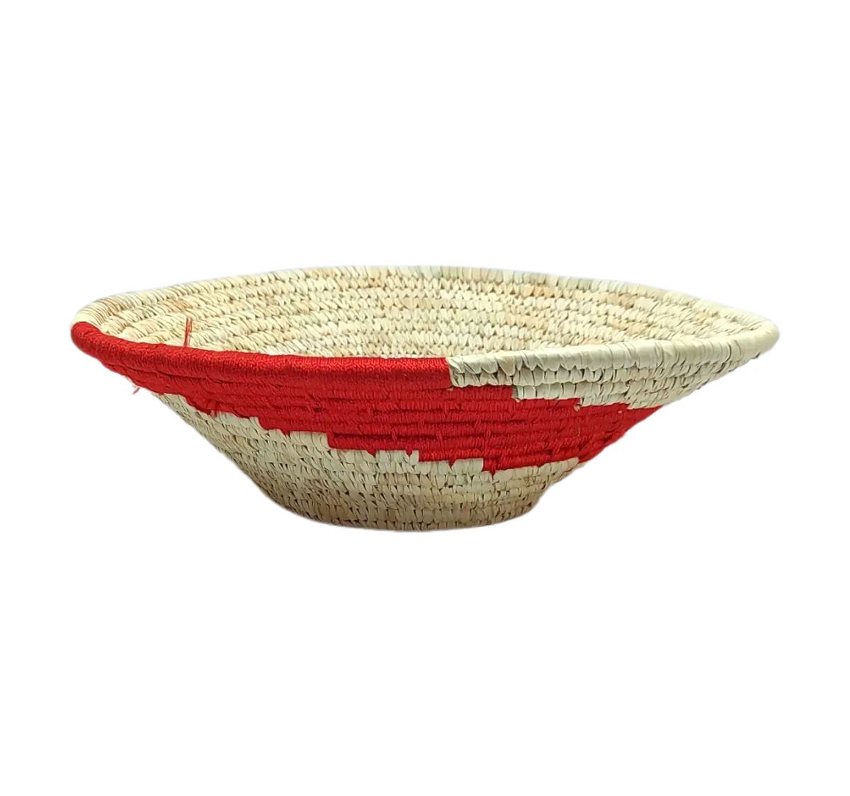 Handwove natural beige with Red Sabai grass Wall plate-ArtyCraftz.com