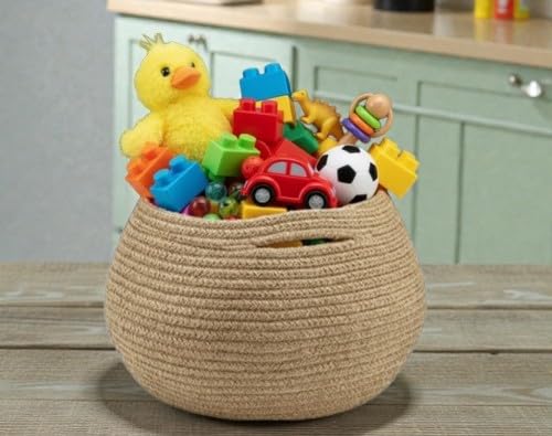 Handwoven Natural Jute Toys Storage Basket-ArtyCraftz.com