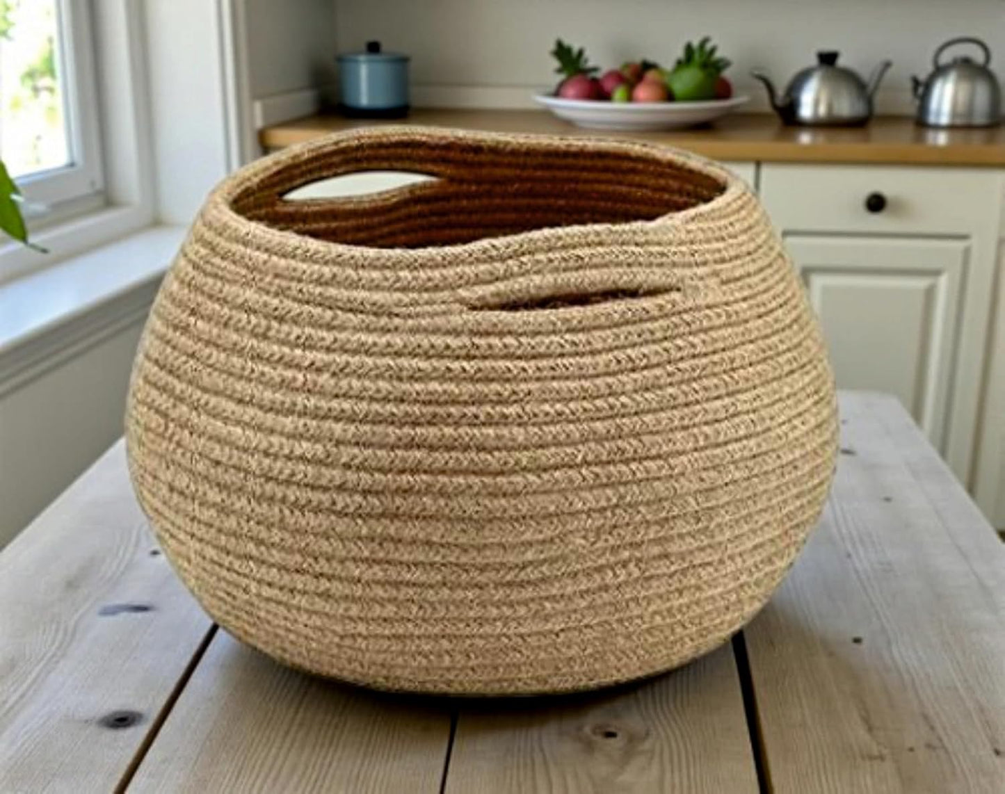 Handwoven Natural Jute Vegetable Basket-ArtyCraftz.com