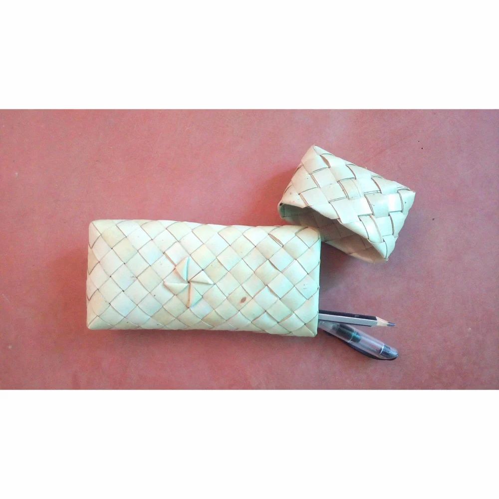 Handwoven Palm Leaf Pencil Pouch-ArtyCraftz.com