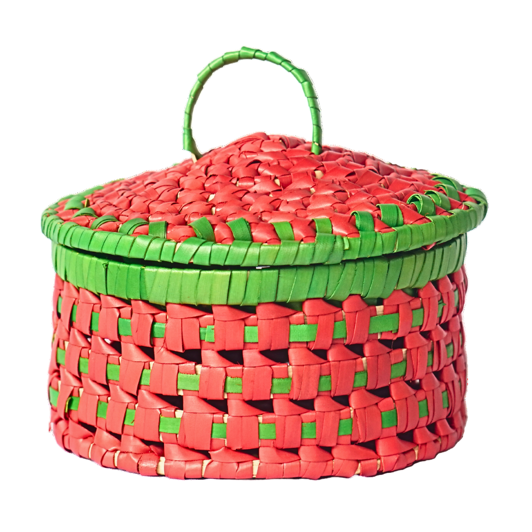 Handwoven Palm Leaves Round Storage Box Set with Lids-ArtyCraftz.com