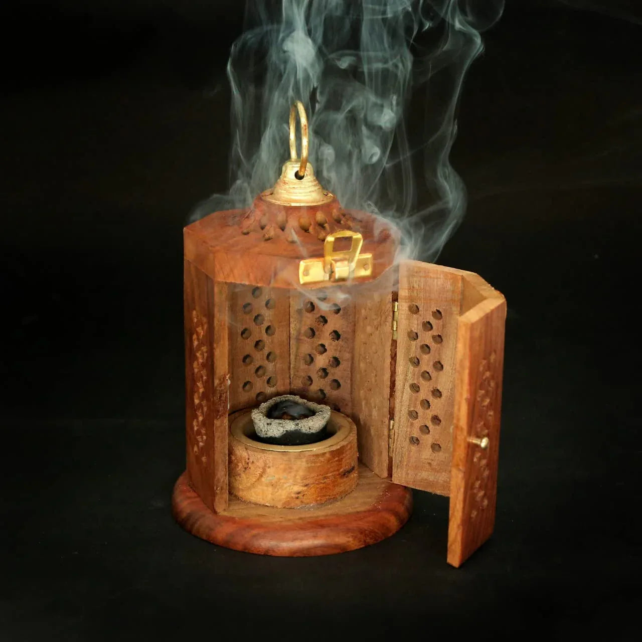 Hanging Wooden Sambrani Dhoop Incense Stick Holder Pooja - ArtyCraftz.com