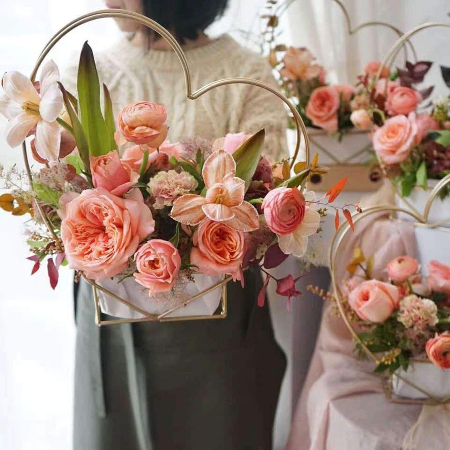 Heart Shaped Flower Basket