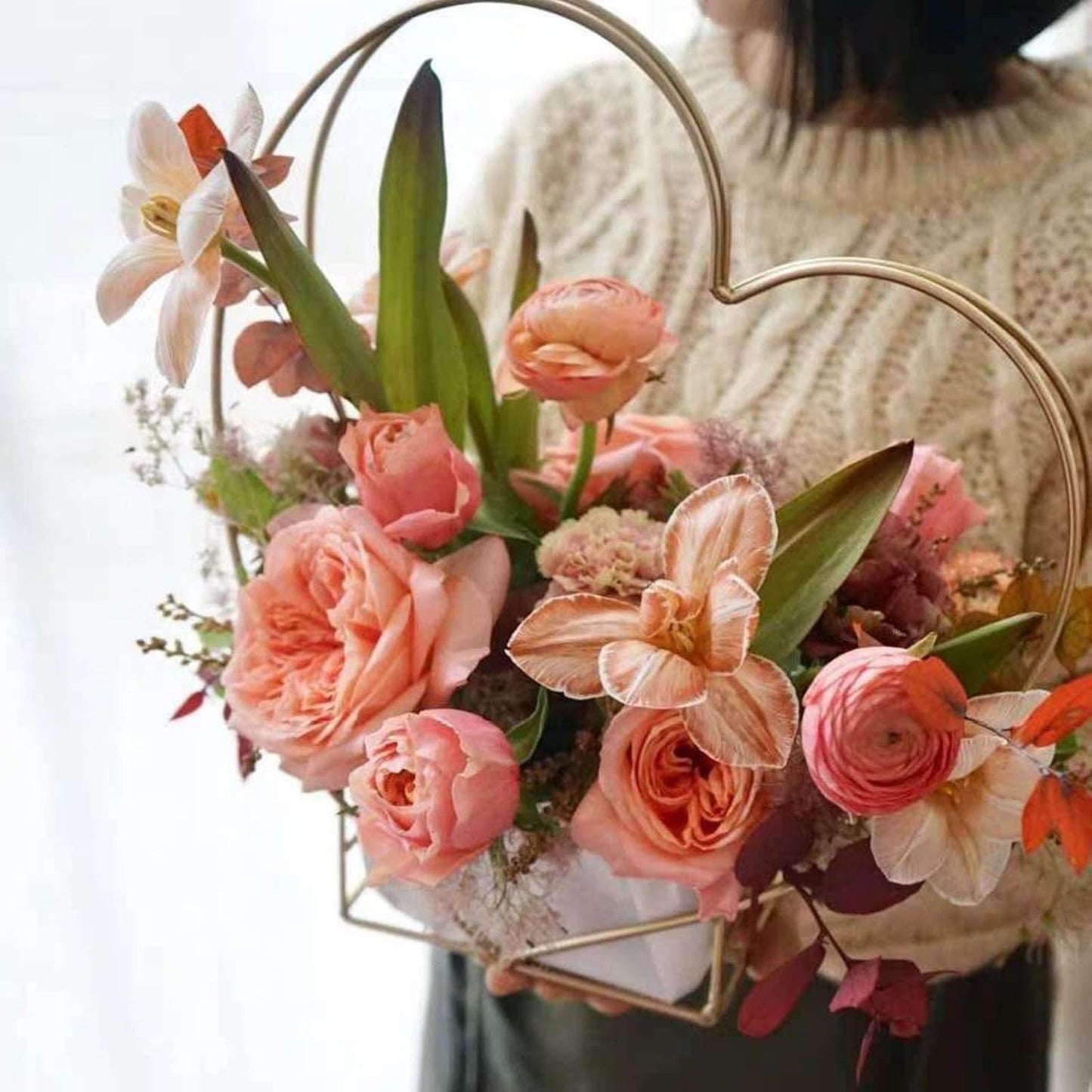 Heart Shaped Flower Basket